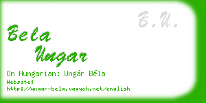 bela ungar business card